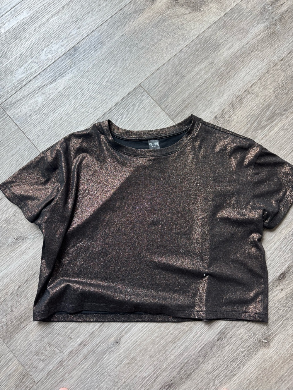 Victoria's Secret Metallic Black Crop Top